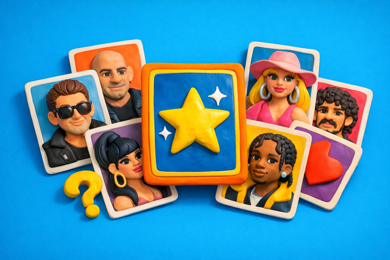 Celebrity Names Recognition Test - claymation artwork