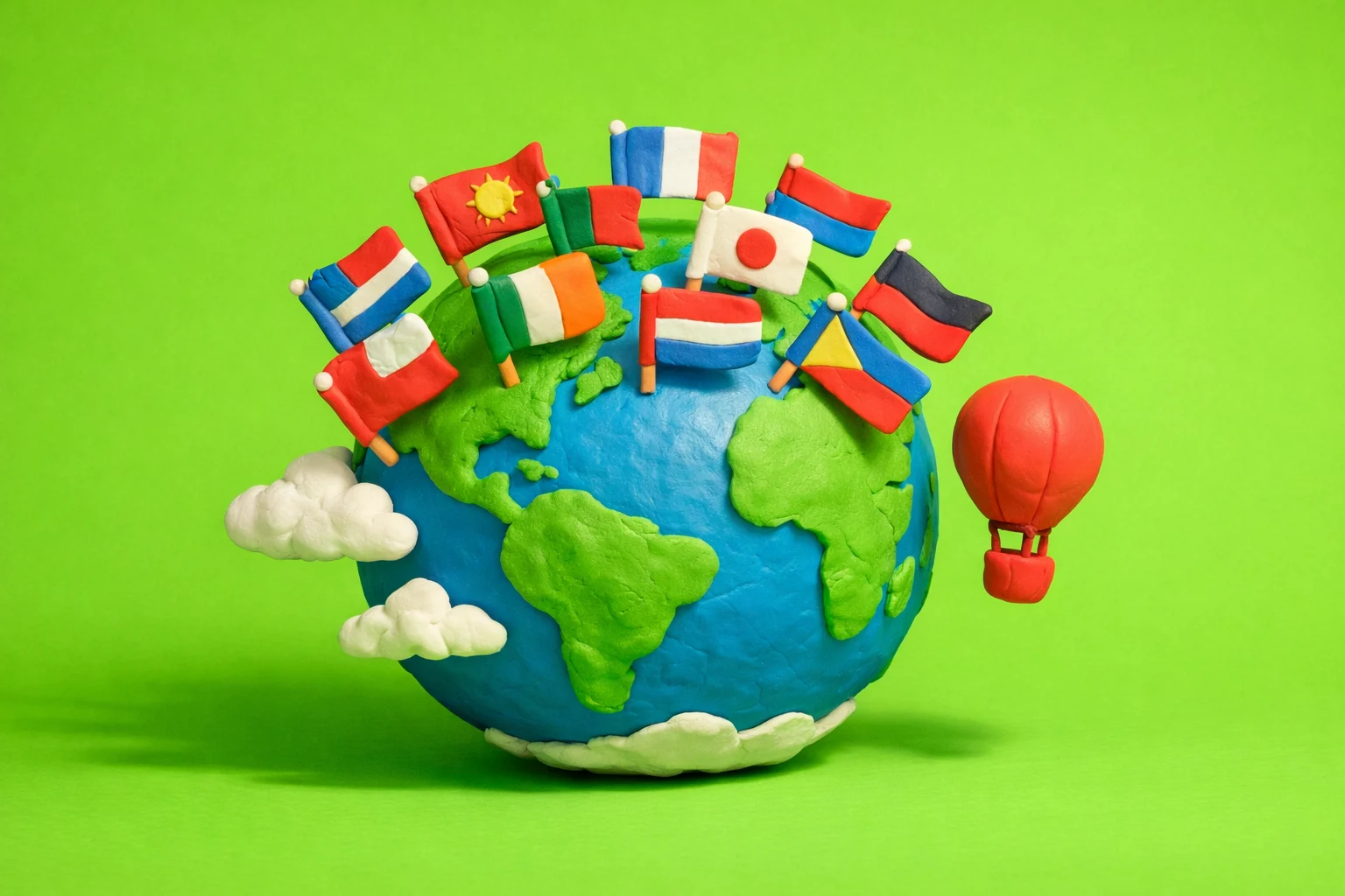 Flags of the World - claymation artwork