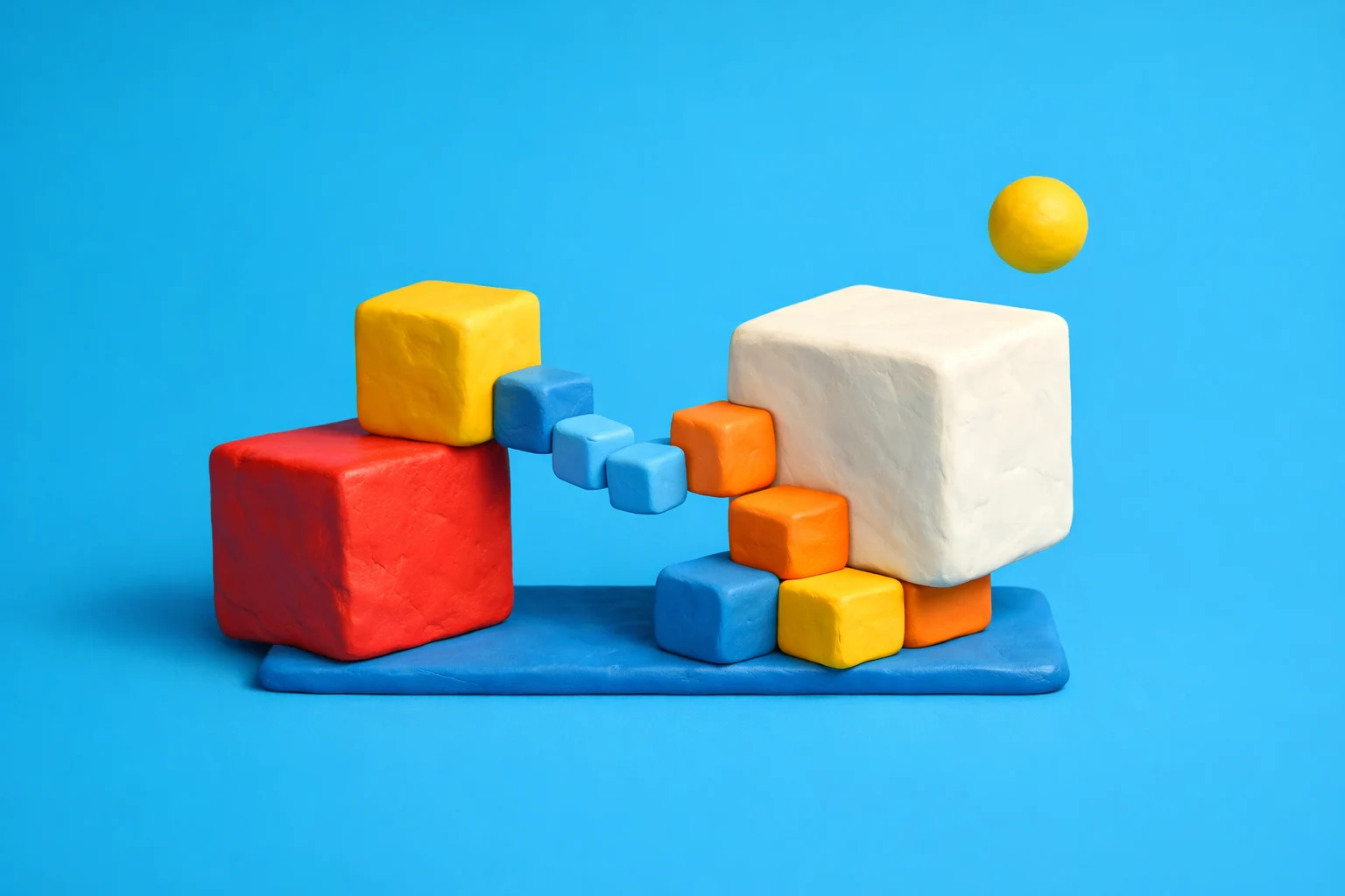 "A^2 + B^3 = C^4" Diophantine - claymation artwork