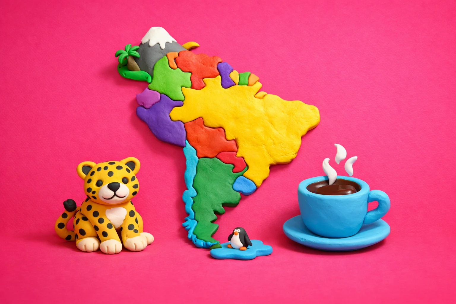 South American Countries - claymation artwork