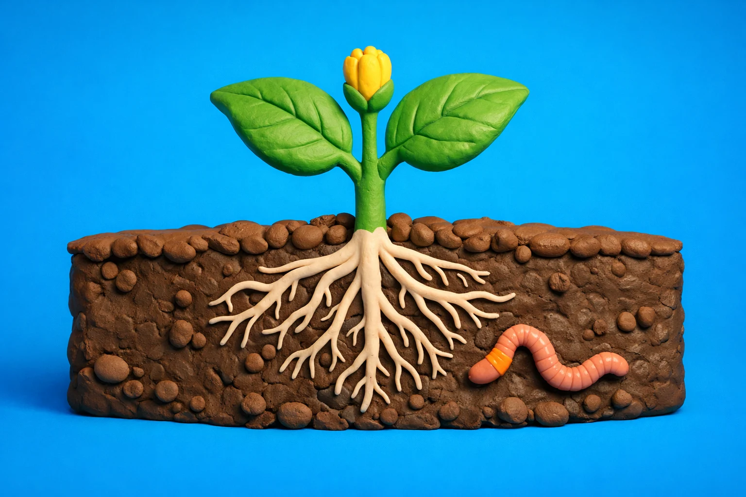 The Part Of The Plant That Grows Below The Ground Is Called The Abeka - claymation artwork