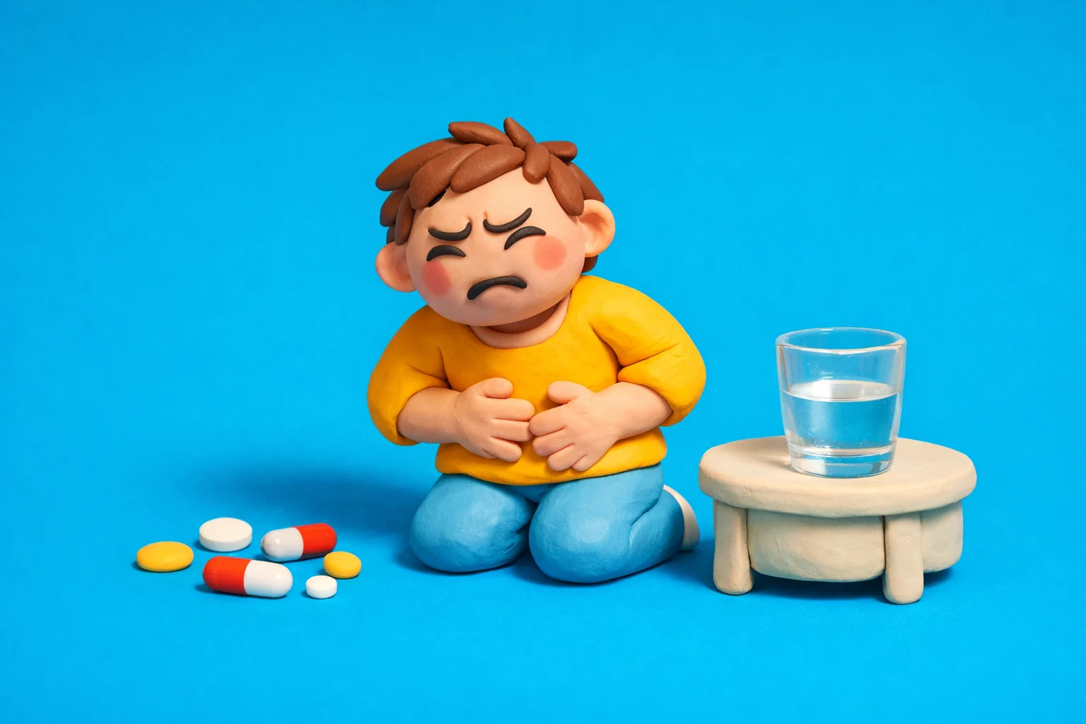 Stomach Flu Or Food Poisoning - claymation artwork