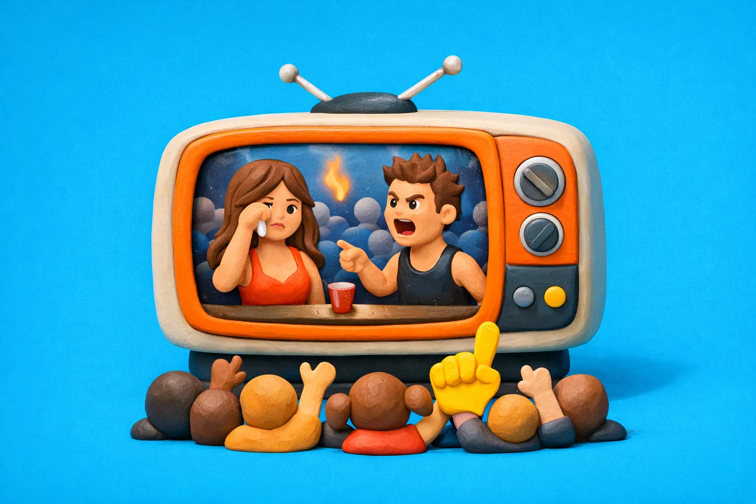 Reality Tv Trivia - claymation artwork