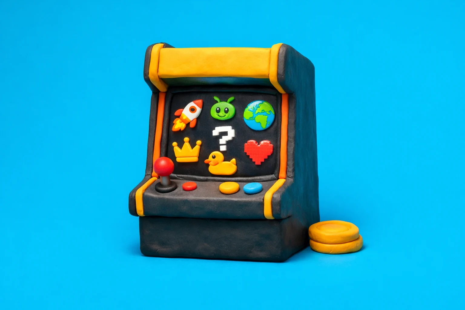 General Knowledge Quiz Video Game - claymation artwork