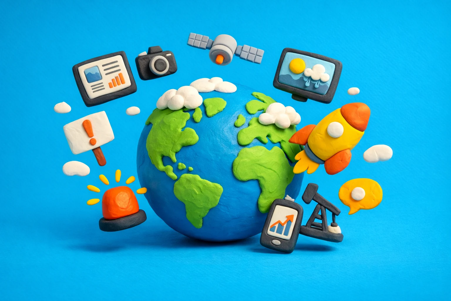 Current Events Trivia - claymation artwork