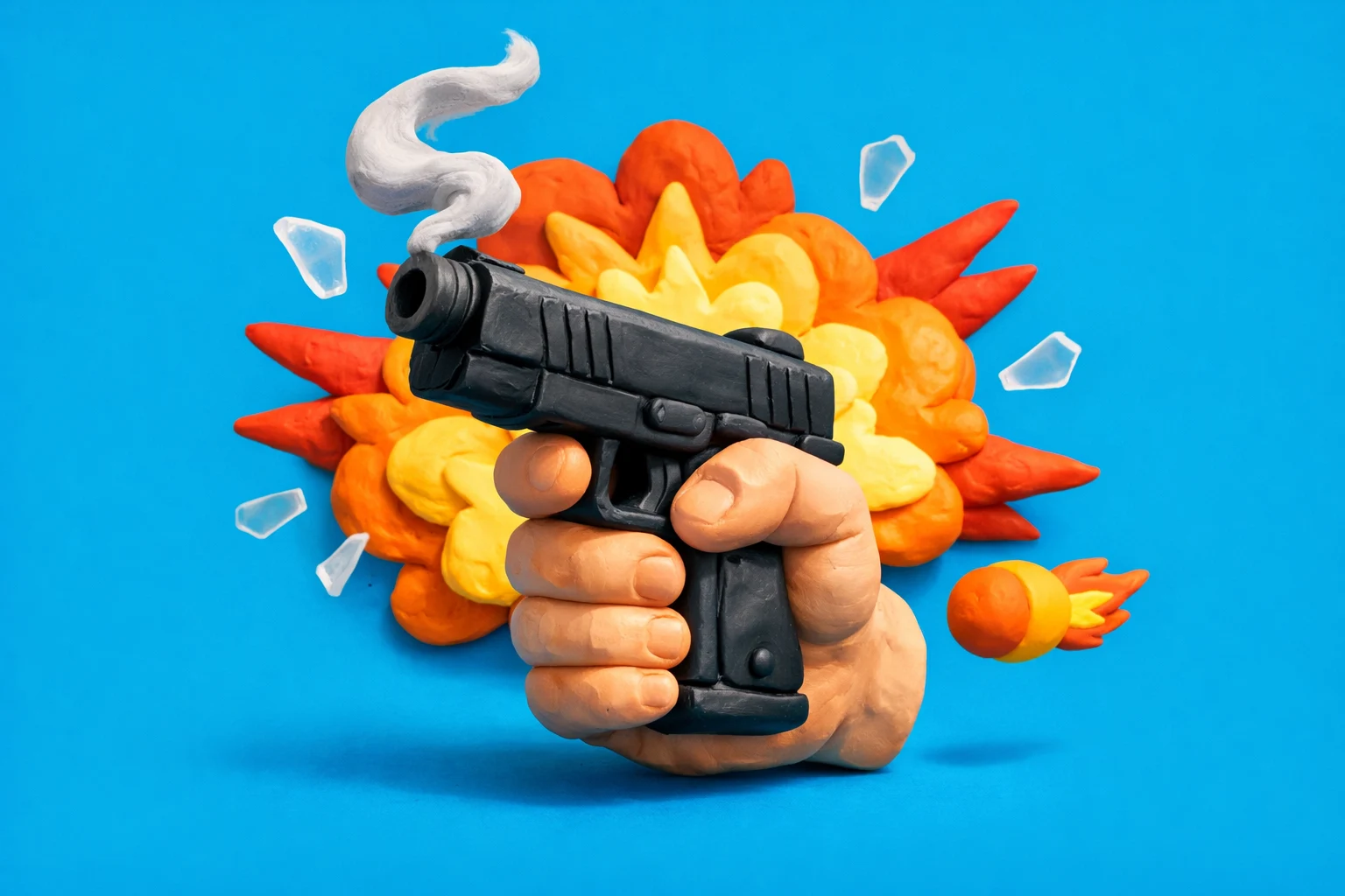 Action Movie Trivia - claymation artwork