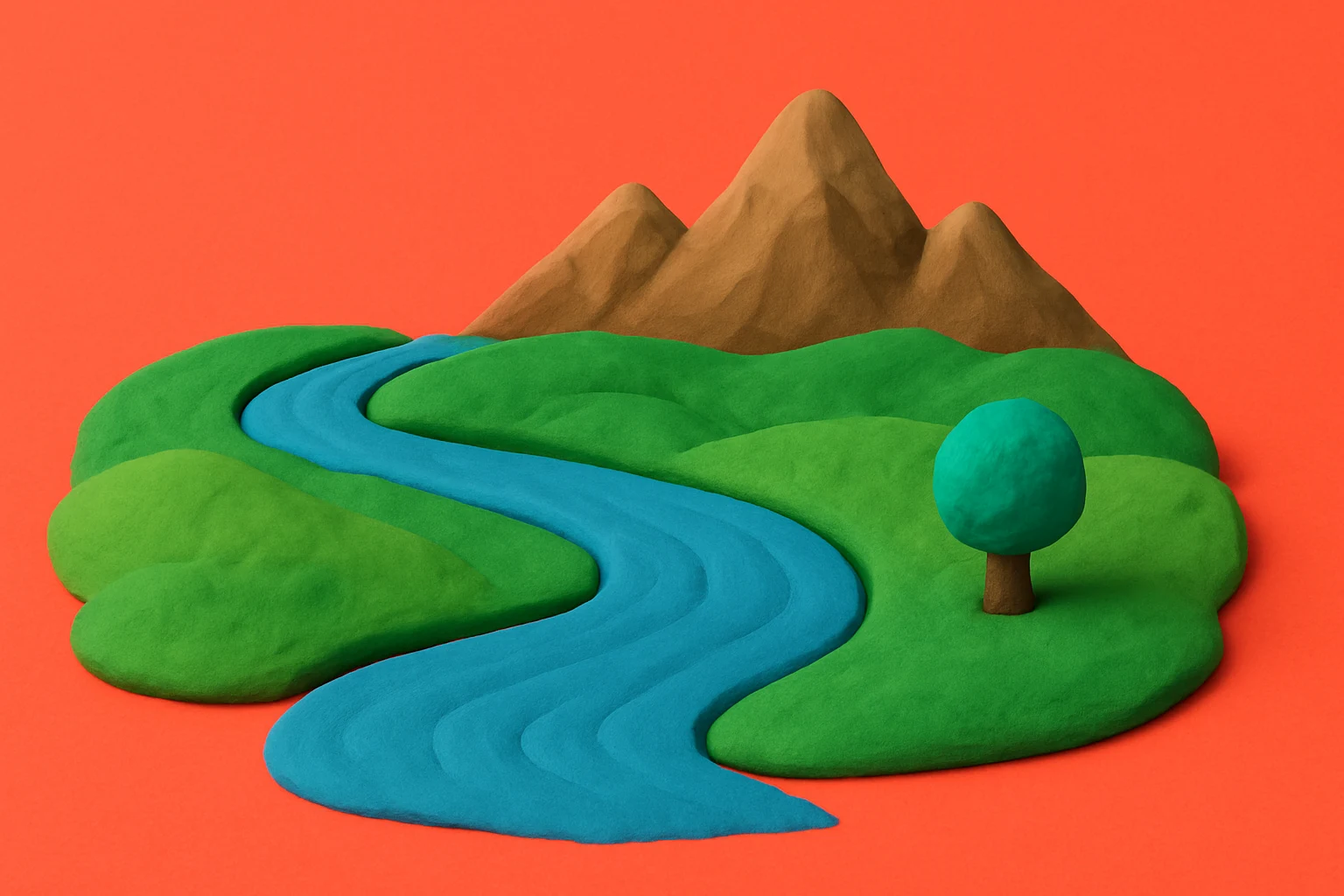 US Geography Trivia Rivers Mountains and Landmarks - claymation artwork