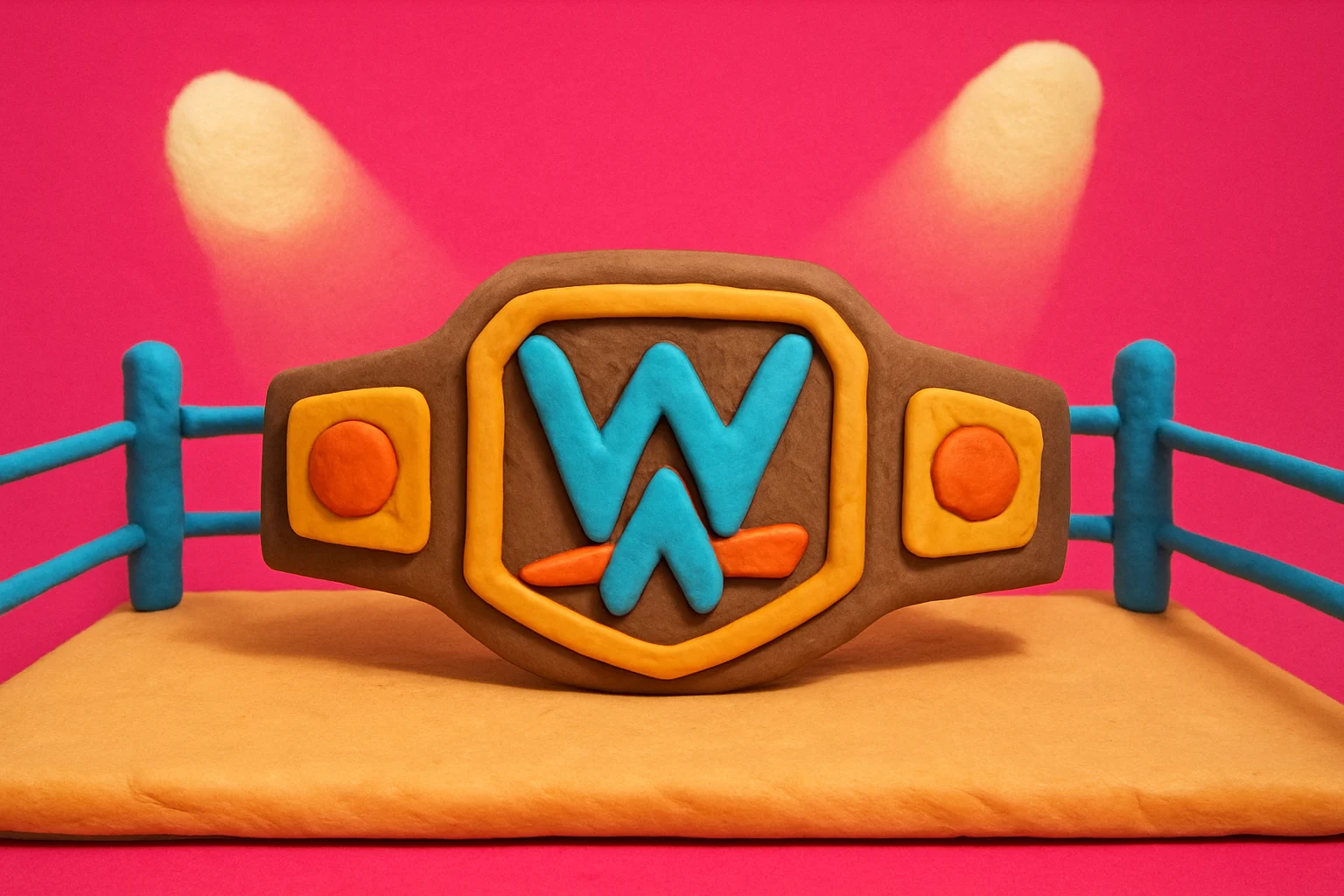 WWE Wrestling Trivia Quiz Superstars and Champions - claymation artwork